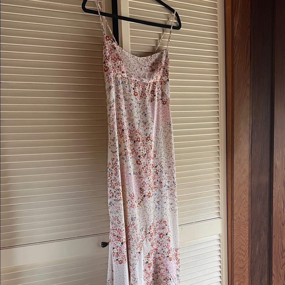 Mahina Floral Maxi Dress - Pink and White